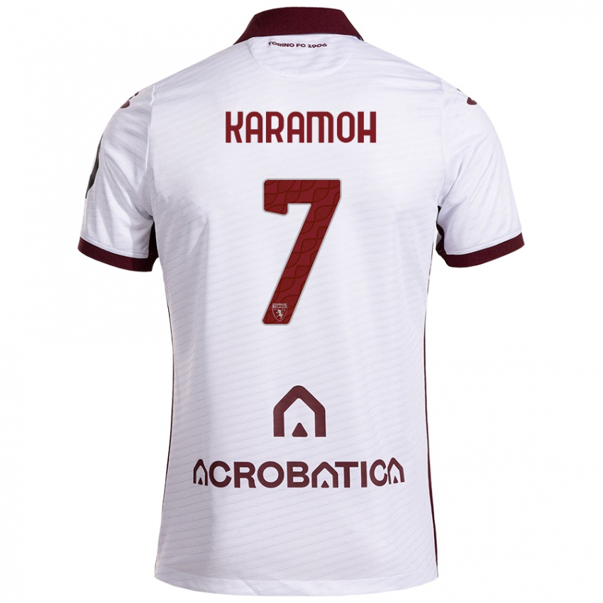 Bambino Maglia Yann Karamoh #7 Bianco Marrone Kit Gara Away 2024/25 Maglietta