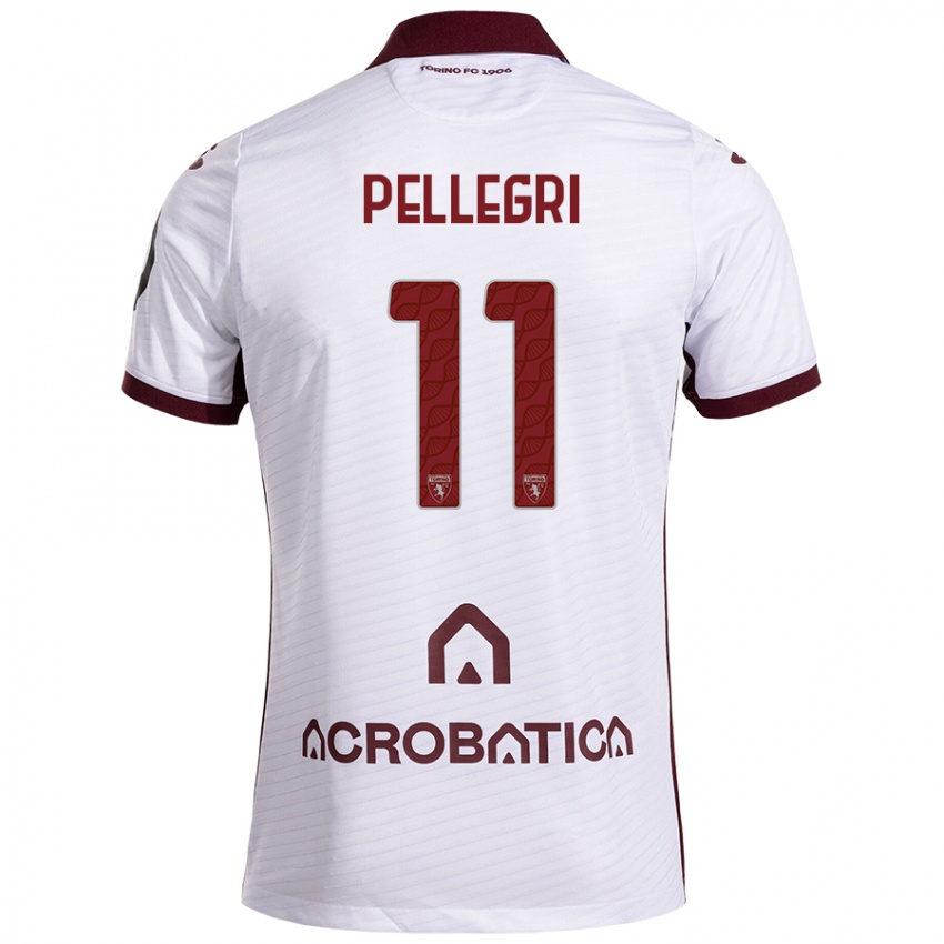 Bambino Maglia Pietro Pellegri #11 Bianco Marrone Kit Gara Away 2024/25 Maglietta