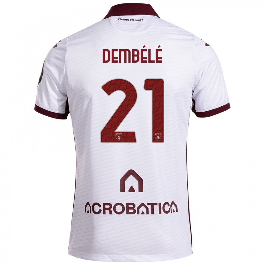 Bambino Maglia Ali Dembélé #21 Bianco Marrone Kit Gara Away 2024/25 Maglietta