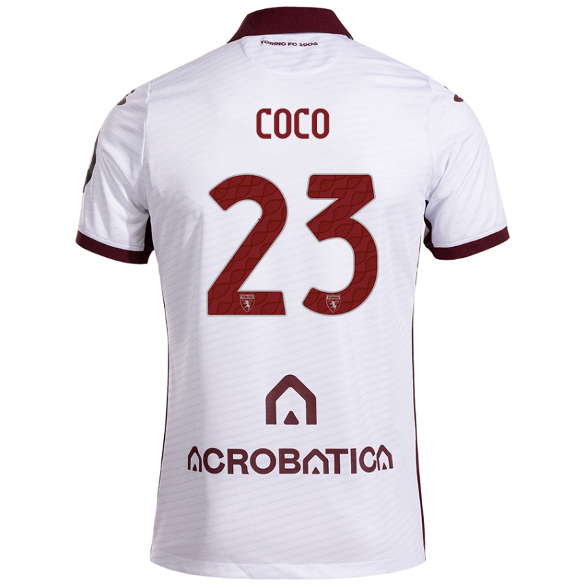 Bambino Maglia Saúl Coco #23 Bianco Marrone Kit Gara Away 2024/25 Maglietta