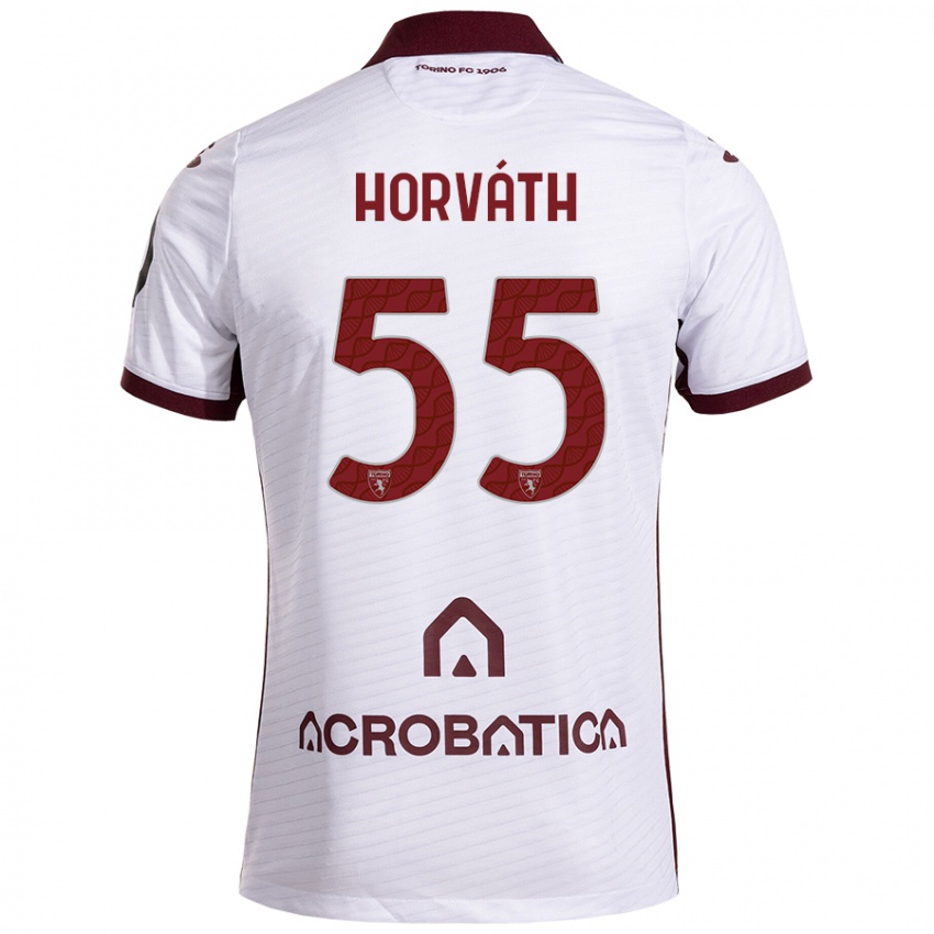 Bambino Maglia Krisztofer Horváth #55 Bianco Marrone Kit Gara Away 2024/25 Maglietta