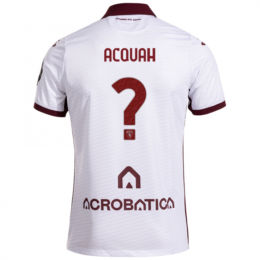 Bambino Maglia Wisdom Acquah #0 Bianco Marrone Kit Gara Away 2024/25 Maglietta