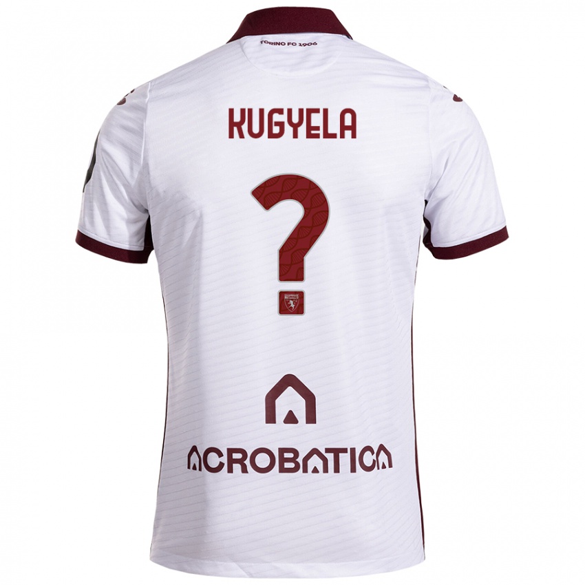 Bambino Maglia Zalán Kugyela #0 Bianco Marrone Kit Gara Away 2024/25 Maglietta