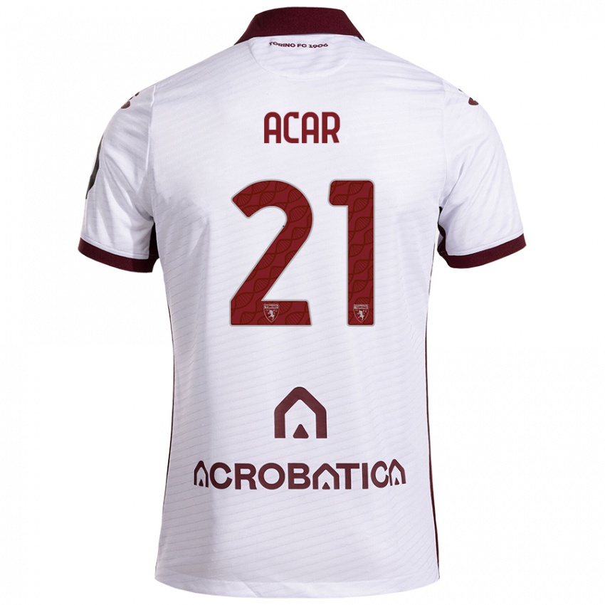 Bambino Maglia Emirhan Acar #21 Bianco Marrone Kit Gara Away 2024/25 Maglietta