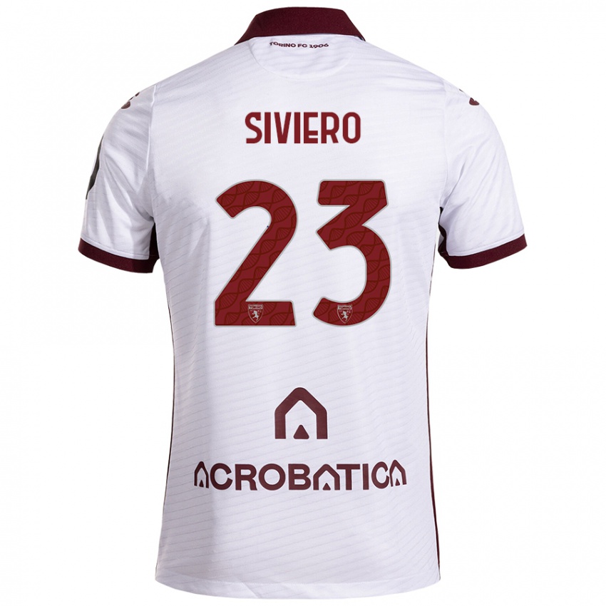 Bambino Maglia Lapo Siviero #23 Bianco Marrone Kit Gara Away 2024/25 Maglietta