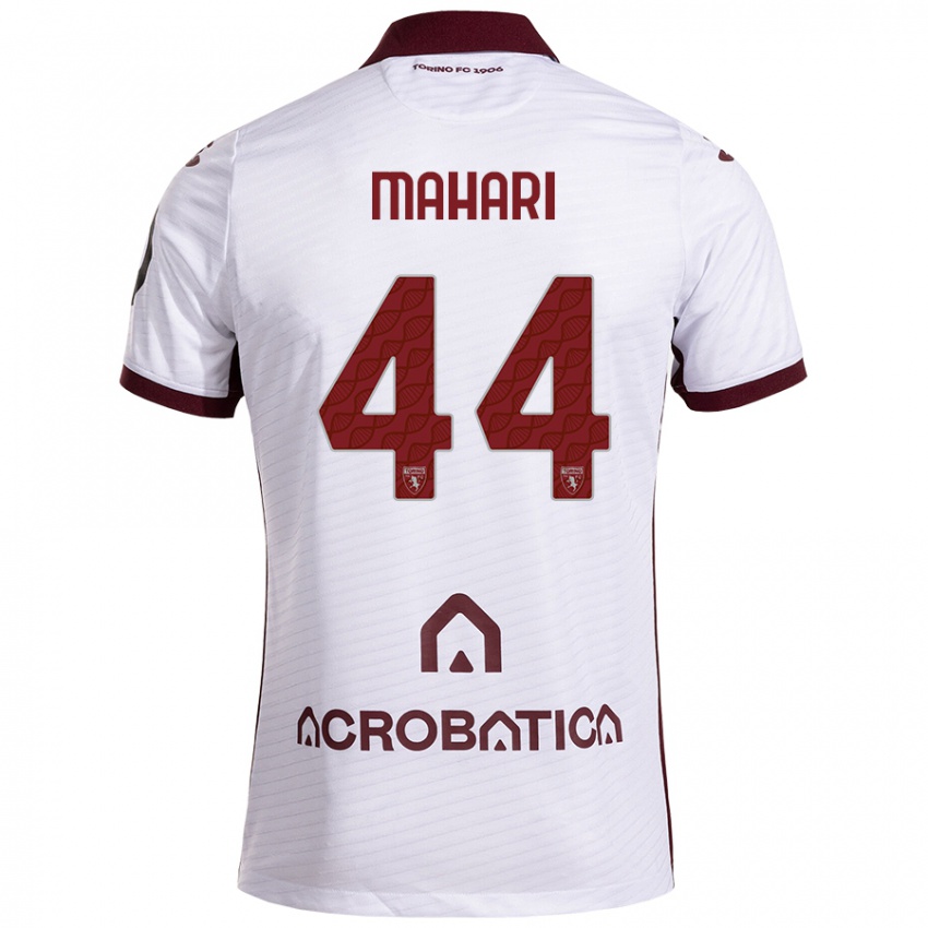 Bambino Maglia Efdon Mahari #44 Bianco Marrone Kit Gara Away 2024/25 Maglietta