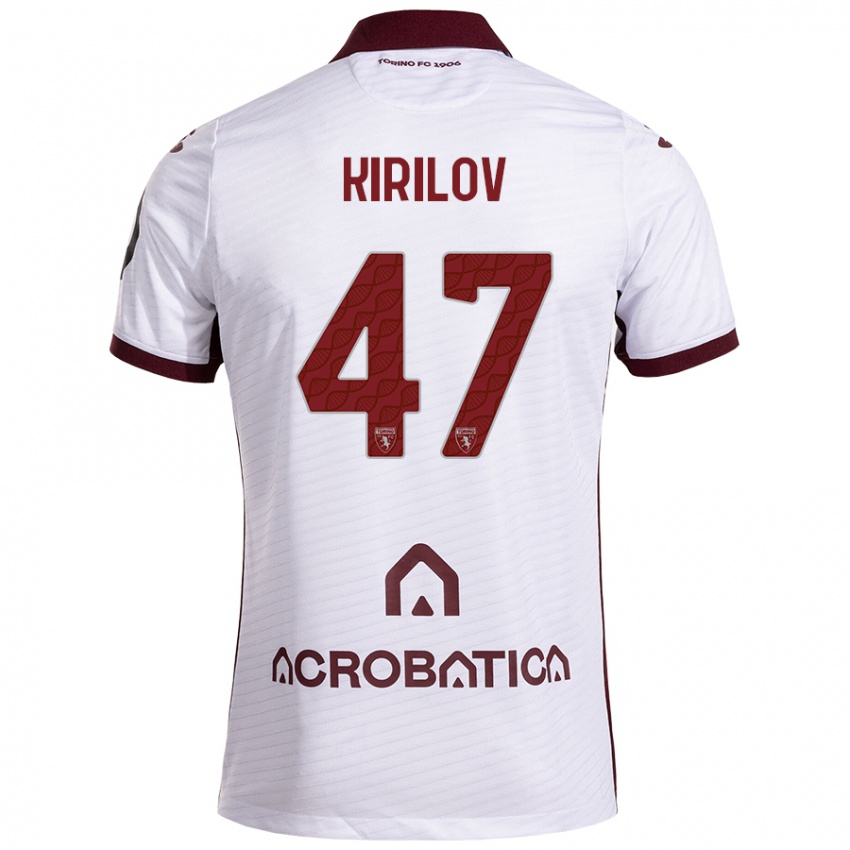 Bambino Maglia Martin Kirilov #47 Bianco Marrone Kit Gara Away 2024/25 Maglietta