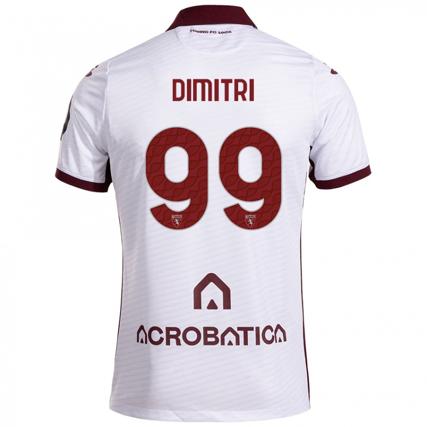 Bambino Maglia Matteo Dimitri #99 Bianco Marrone Kit Gara Away 2024/25 Maglietta