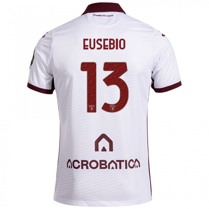 Bambino Maglia Chiara Eusebio #13 Bianco Marrone Kit Gara Away 2024/25 Maglietta