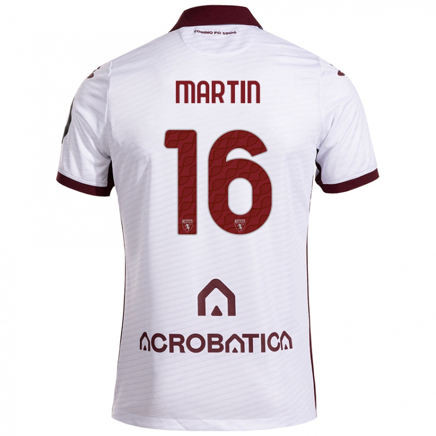 Bambino Maglia Francesca Martin #16 Bianco Marrone Kit Gara Away 2024/25 Maglietta