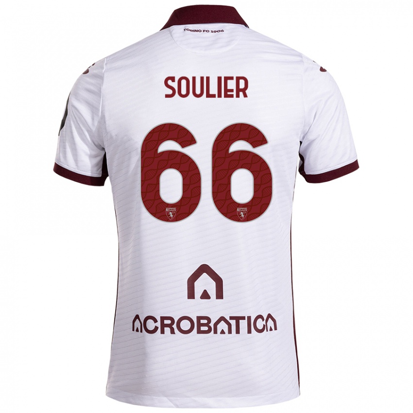 Bambino Maglia Evan Soulier #66 Bianco Marrone Kit Gara Away 2024/25 Maglietta