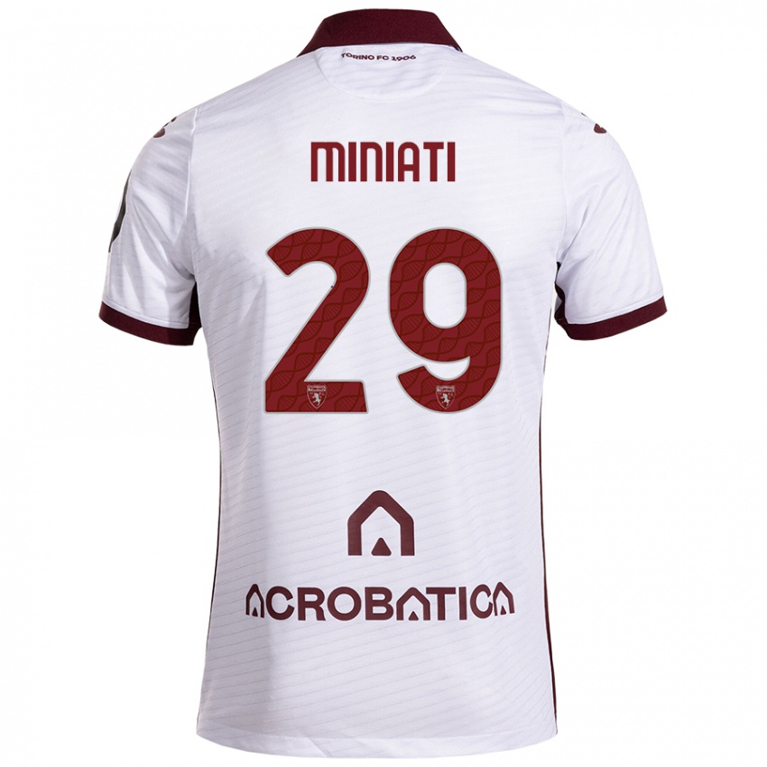 Bambino Maglia Elisa Miniati #29 Bianco Marrone Kit Gara Away 2024/25 Maglietta