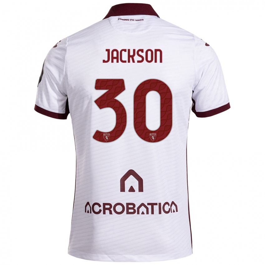 Bambino Maglia Michael Jackson #30 Bianco Marrone Kit Gara Away 2024/25 Maglietta