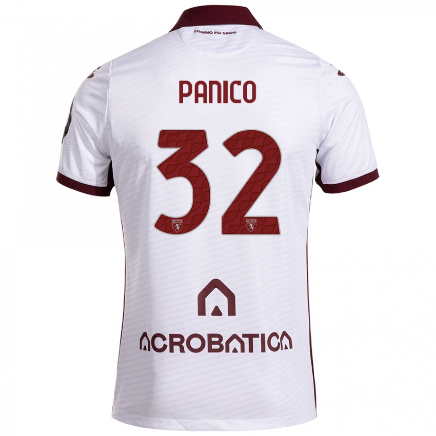 Bambino Maglia Patrizia Panico #32 Bianco Marrone Kit Gara Away 2024/25 Maglietta