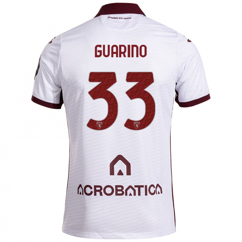 Bambino Maglia Rita Guarino #33 Bianco Marrone Kit Gara Away 2024/25 Maglietta