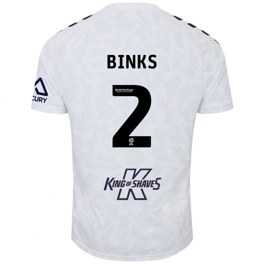 Bambino Maglia Luis Binks #2 Bianco Kit Gara Away 2024/25 Maglietta