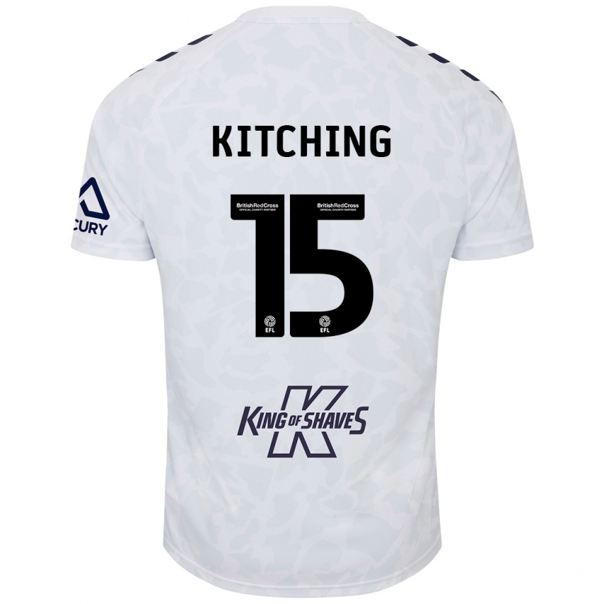 Bambino Maglia Liam Kitching #15 Bianco Kit Gara Away 2024/25 Maglietta