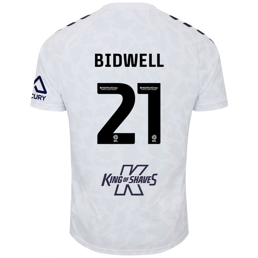 Bambino Maglia Jake Bidwell #21 Bianco Kit Gara Away 2024/25 Maglietta