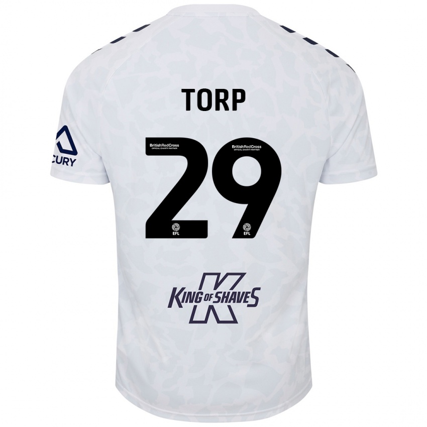 Bambino Maglia Victor Torp #29 Bianco Kit Gara Away 2024/25 Maglietta