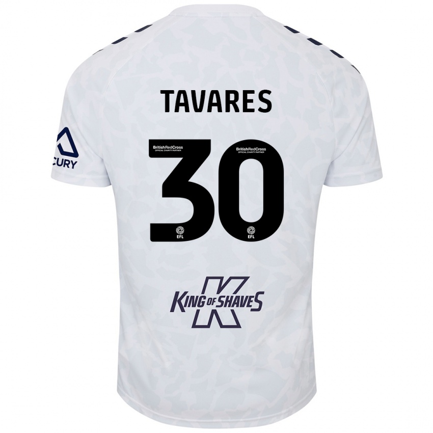 Bambino Maglia Fábio Tavares #30 Bianco Kit Gara Away 2024/25 Maglietta