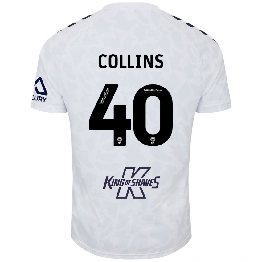 Bambino Maglia Brad Collins #40 Bianco Kit Gara Away 2024/25 Maglietta