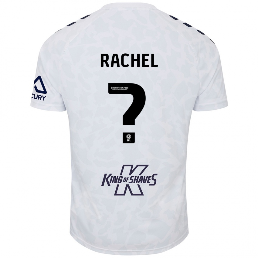 Bambino Maglia Daniel Rachel #0 Bianco Kit Gara Away 2024/25 Maglietta