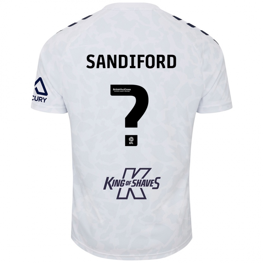 Bambino Maglia Greg Sandiford #0 Bianco Kit Gara Away 2024/25 Maglietta