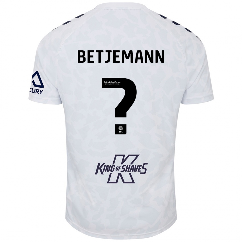 Bambino Maglia Elliot Betjemann #0 Bianco Kit Gara Away 2024/25 Maglietta