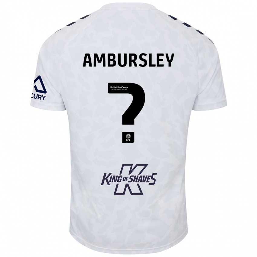 Bambino Maglia Conrad Ambursley #0 Bianco Kit Gara Away 2024/25 Maglietta