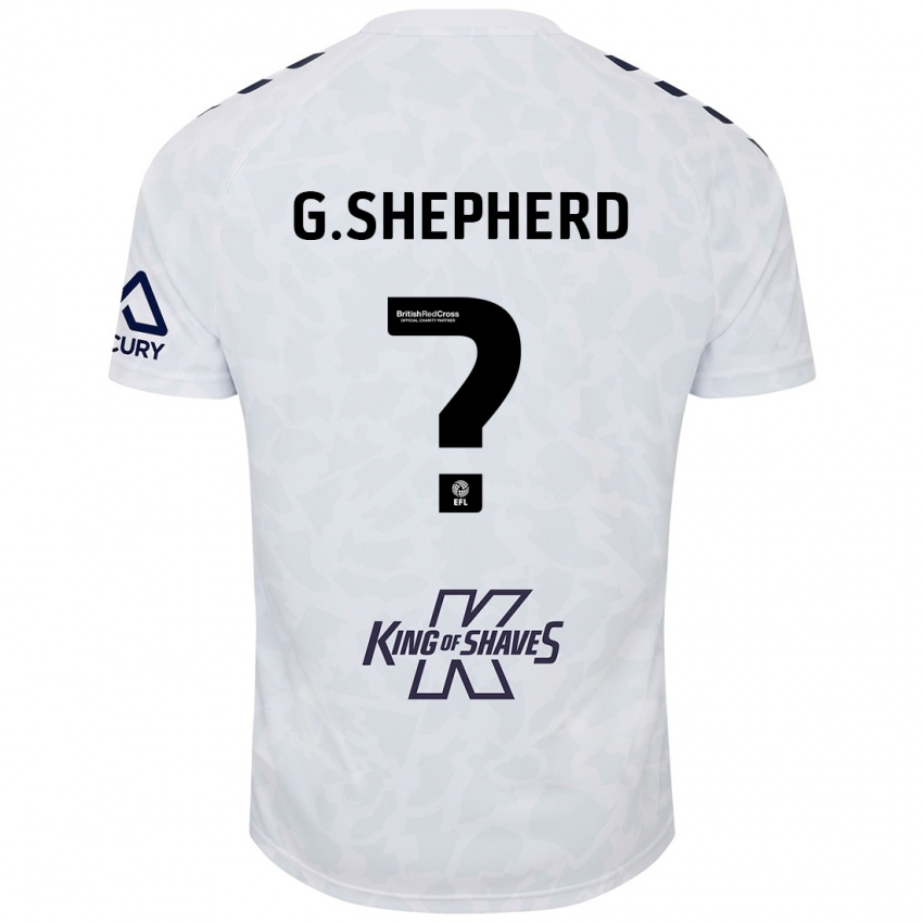 Bambino Maglia George Shepherd #0 Bianco Kit Gara Away 2024/25 Maglietta