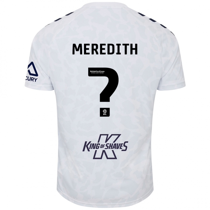 Bambino Maglia Eliot Meredith #0 Bianco Kit Gara Away 2024/25 Maglietta