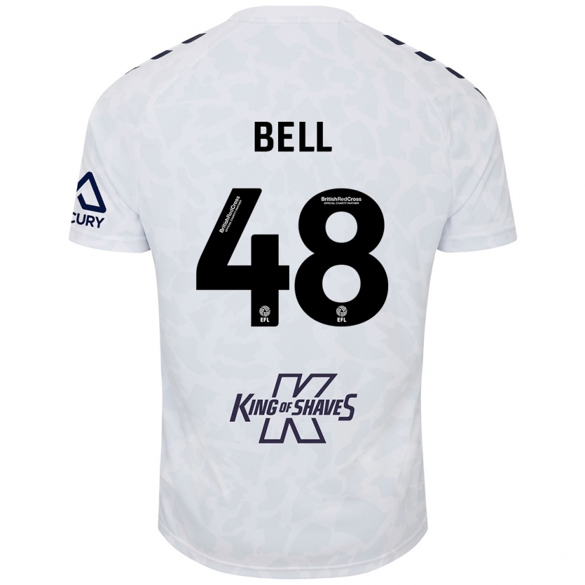 Bambino Maglia Luke Bell #48 Bianco Kit Gara Away 2024/25 Maglietta