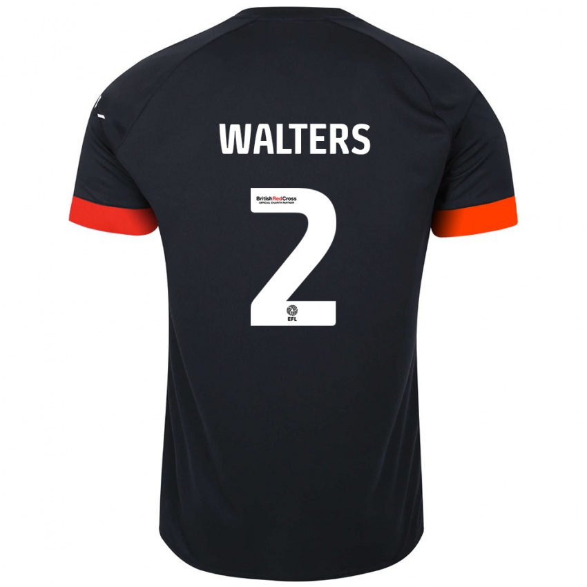 Bambino Maglia Reuell Walters #2 Nero Arancione Kit Gara Away 2024/25 Maglietta