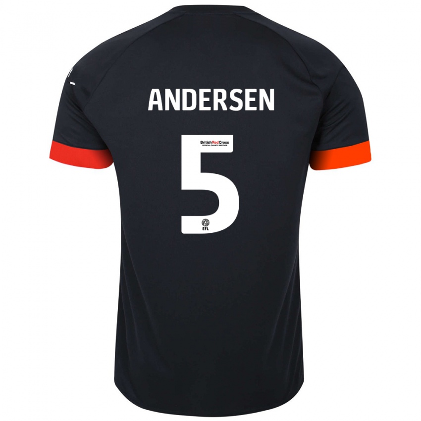 Bambino Maglia Mads Andersen #5 Nero Arancione Kit Gara Away 2024/25 Maglietta