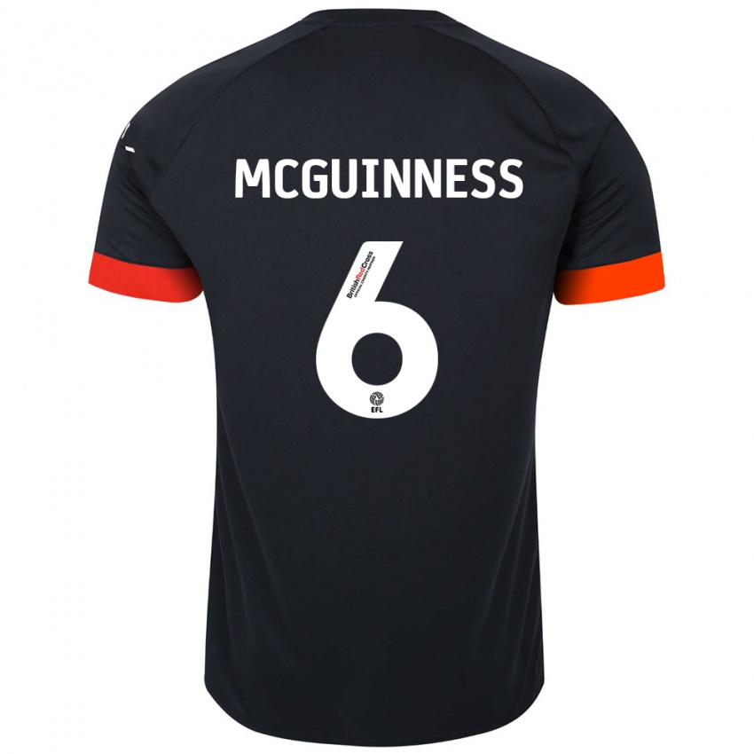 Bambino Maglia Mark Mcguinness #6 Nero Arancione Kit Gara Away 2024/25 Maglietta