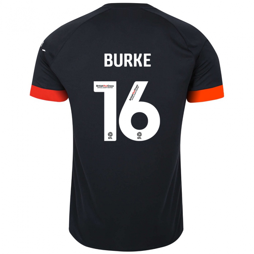 Bambino Maglia Reece Burke #16 Nero Arancione Kit Gara Away 2024/25 Maglietta