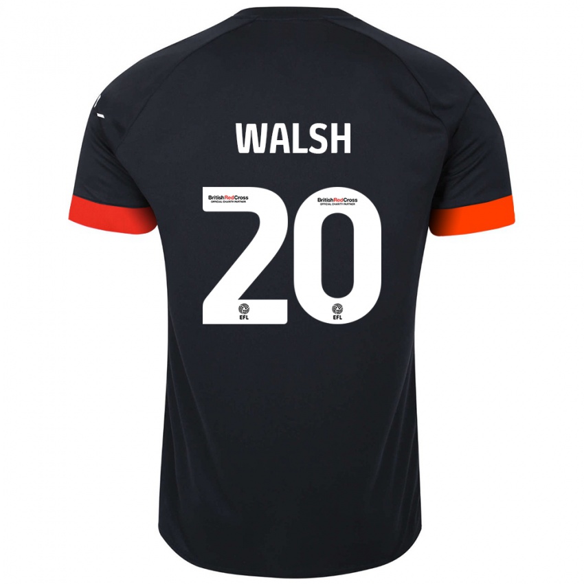 Bambino Maglia Liam Walsh #20 Nero Arancione Kit Gara Away 2024/25 Maglietta