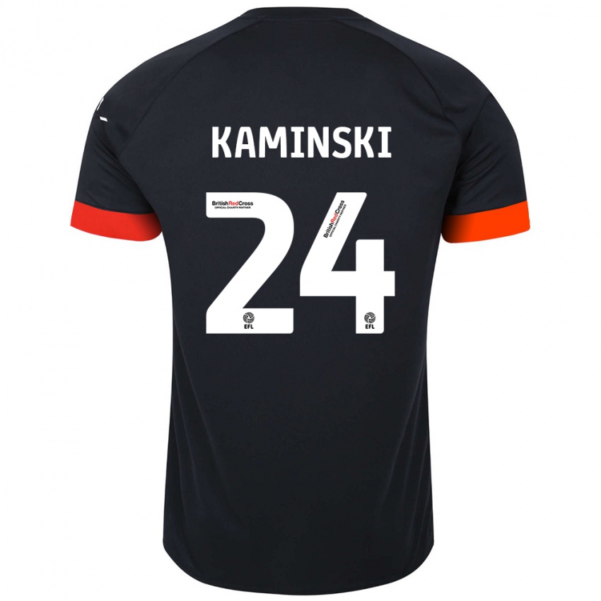 Bambino Maglia Thomas Kaminski #24 Nero Arancione Kit Gara Away 2024/25 Maglietta