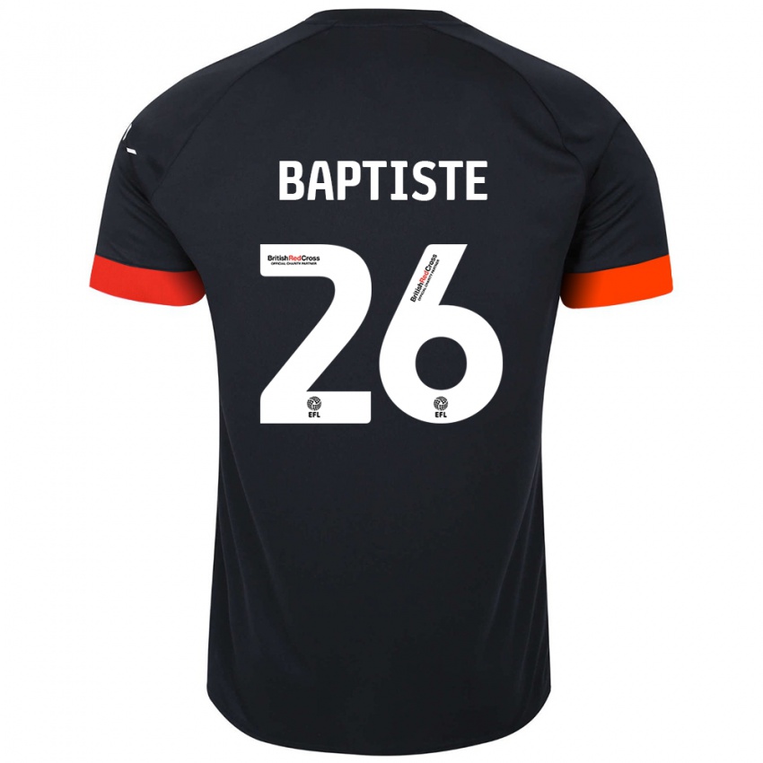 Bambino Maglia Shandon Baptiste #26 Nero Arancione Kit Gara Away 2024/25 Maglietta