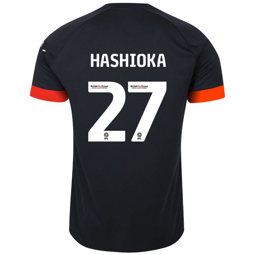 Bambino Maglia Daiki Hashioka #27 Nero Arancione Kit Gara Away 2024/25 Maglietta