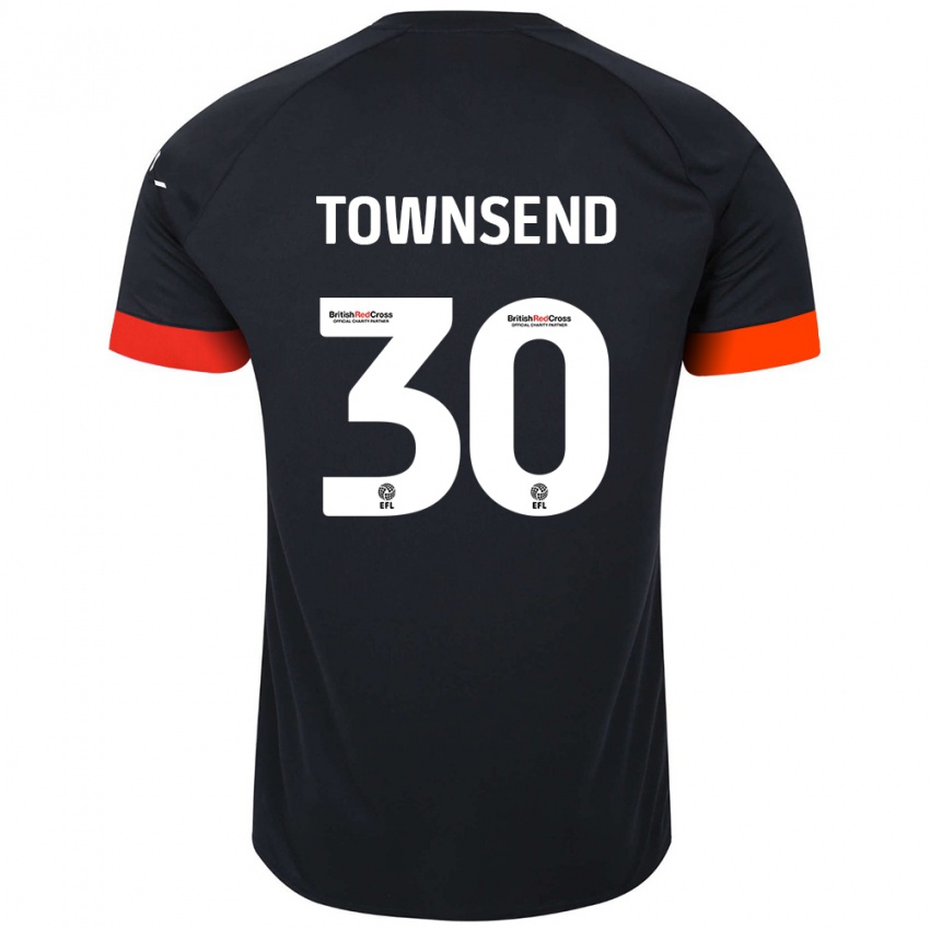 Bambino Maglia Andros Townsend #30 Nero Arancione Kit Gara Away 2024/25 Maglietta