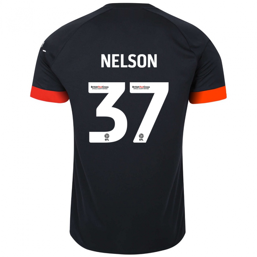 Bambino Maglia Zack Nelson #37 Nero Arancione Kit Gara Away 2024/25 Maglietta