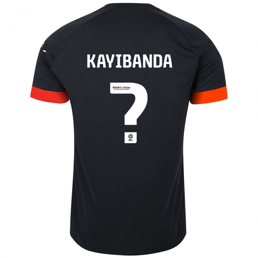 Bambino Maglia Claude Kayibanda #0 Nero Arancione Kit Gara Away 2024/25 Maglietta