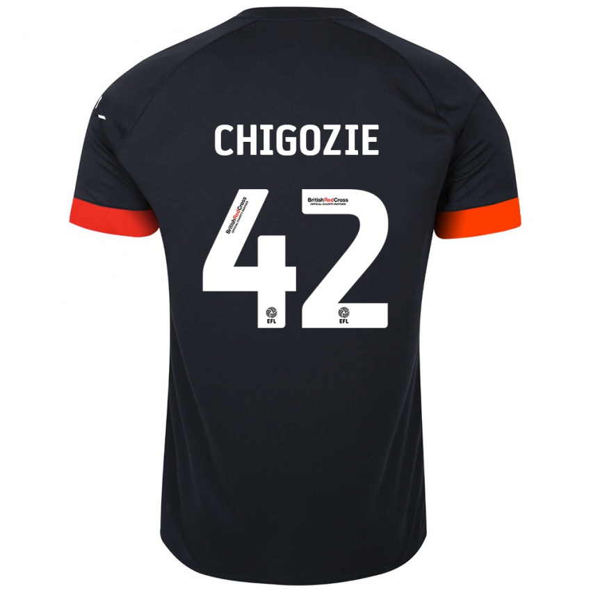 Bambino Maglia Christian Chigozie #42 Nero Arancione Kit Gara Away 2024/25 Maglietta