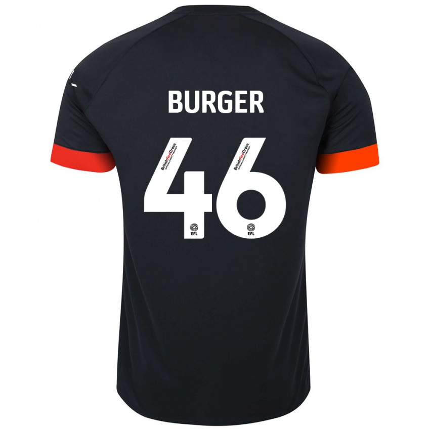 Bambino Maglia Jake Burger #46 Nero Arancione Kit Gara Away 2024/25 Maglietta