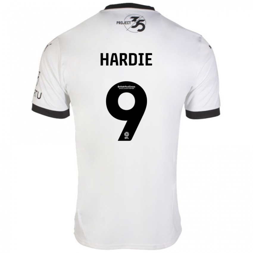 Bambino Maglia Ryan Hardie #9 Bianco Nero Kit Gara Away 2024/25 Maglietta