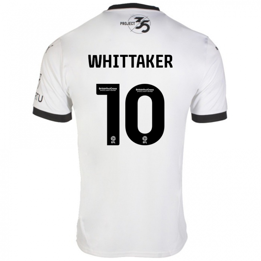 Bambino Maglia Morgan Whittaker #10 Bianco Nero Kit Gara Away 2024/25 Maglietta