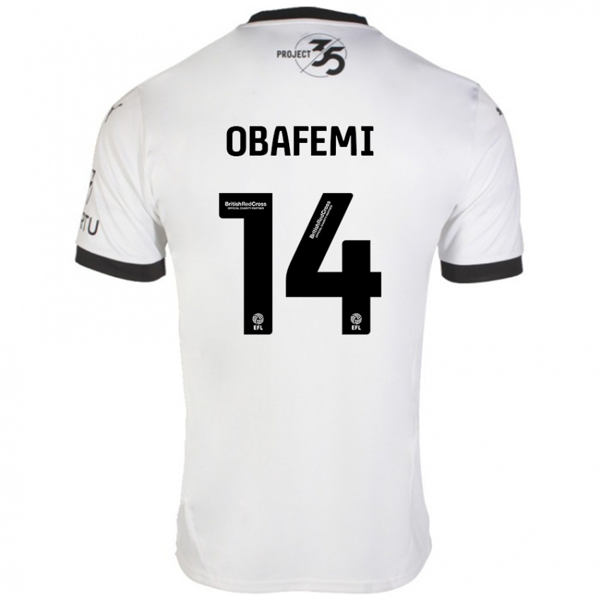 Bambino Maglia Michael Obafemi #14 Bianco Nero Kit Gara Away 2024/25 Maglietta