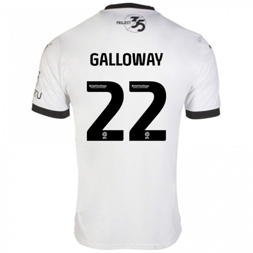 Bambino Maglia Brendan Galloway #22 Bianco Nero Kit Gara Away 2024/25 Maglietta