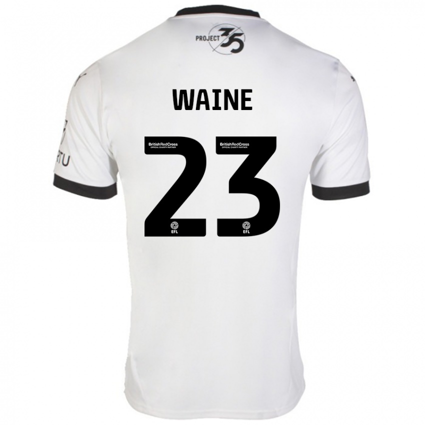 Bambino Maglia Ben Waine #23 Bianco Nero Kit Gara Away 2024/25 Maglietta